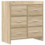 vidaXL Dressoir Sonoma Eiken 75 x 33 x 80 cm Bewerkt hout