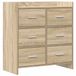 vidaXL Dressoir Sonoma Eiken 75 x 33 x 80 cm Bewerkt hout
