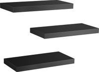 STOREMIC Wandplank zwart, set van 3, metaal, 38 cm