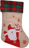 Christmas Decoration Koopman International Christmas Decoration kerstsok - met kerstman - H42 cm - jute/polyester