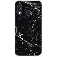 1001 coques Samsung Galaxy A40 Marbre noir bedrukt siliconen hoesje