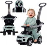 Sun Baby Loopauto kinderauto schuifauto vanaf 1 jaar en duwauto met claxon en muziek, opbergruimte onder de zitting (Salie)