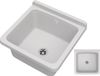 Granitan Gootsteen Orta pour Garage Salle de lavage - Lavabo Local de chauffage - avec siphon - Blanc - 40x38x22,9cm