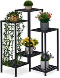 Merkloos Relaxdays Plantenstandaard binnen - 6 plateaus - metaal - zwart