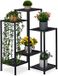 Merkloos Relaxdays Plantenstandaard binnen - 6 plateaus - metaal - zwart