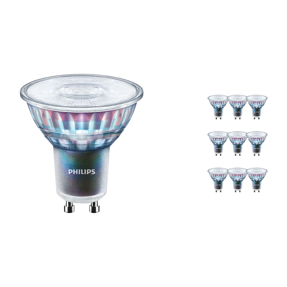 Philips Voordeelpak 10x LEDspot ExpertColor GU10 3.9W 927 25D (MASTER) | Beste Kleurweergave - Zeer Warm Wit - Dimbaar - Vervangt 35W