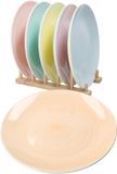 MamboCat Pastello Set van 6 platte borden, Ø 27 cm, kleurrijke aardewerkborden in pastelkleuren voor 6 personen, grote borden voor hoofdmaaltijden, voor barbecue enz