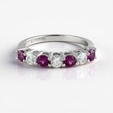 Cavill Rhodoliet Ring 0,53 ct & Zirkonia 0,42 ct - 925 Sterling Zilver Rhodium Verguld