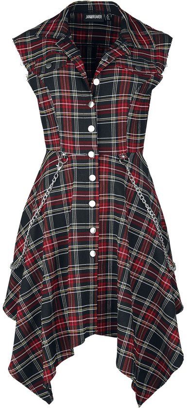 Jawbreaker Tartanjurk Dames Midi-jurk - meerkleurig - 3XL