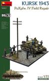 MiniArt Modelbouwpakket Diorama - 36062 Kursk 1943. Pz.Kpfw. IV Tank Veldreparatie - Big Set - Diorama Plastic - 1:35 - Modelbouw