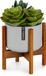 Fox & Fern Plantenstandaard met bloempot, Stijlvolle plantenstandaard hout, Stabiele plant stand, Plantenstandaard van duurzaam hout, Bloempot standaard van acaciahout, Plantenstandaard modern