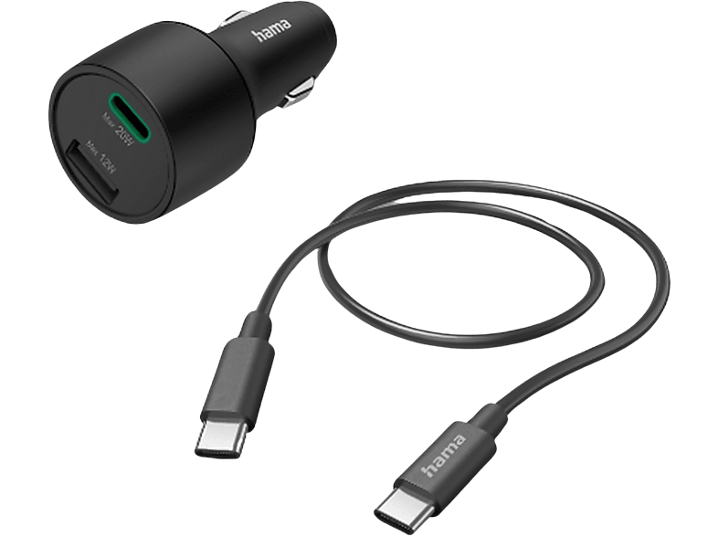 Hama Hama Autolader Usb-c / Usb-a Met Oplaadkabel Pd 32 W Zwart (00201693)