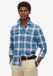 Superdry Merchant Store Linnen Geruit Overhemd Blauw