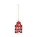 Panda Suspension, porcelaine, maison pignon en voûte, rouge