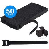 Selected by GSMpunt.nl GSMpunt B.V. Herbruikbare Kabelbinders Klittenband - 50 Pack - Kabelmanagement - Zwart