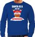 Bellatio Decorations Foute Kerst sweater / Kerst trui Santa is a big fat motherfucker blauw voor heren - Kerstkleding / Christmas outfit XL