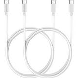 Phonillico® Kabel USB-C USB-C Wit 1m voor Samsung Galaxy S24 / Galaxy S23 / Galaxy S23 FE [LOT 2]