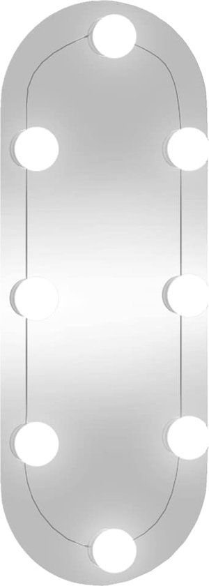 vidaXL Wandspiegel met LED's ovaal 20x50 cm Glas