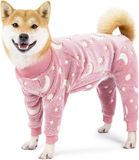 Merkloos / Sans marque Hondenjas Warme Hondenjas Puppy herfst Gezellige pluche hondenpyjama Fleece pyjama voor honden Zachte lange mouwen Schattige viervoeter onesie Groot medium Perfect voor kleine honden Middelgrote honden Roze S
