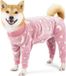 Merkloos / Sans marque Hondenjas Warme Hondenjas Puppy herfst Gezellige pluche hondenpyjama Fleece pyjama voor honden Zachte lange mouwen Schattige viervoeter onesie Groot medium Perfect voor kleine honden Middelgrote honden Roze S