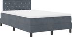vidaXL Lit plateforme avec matelas et tête de lit, gris foncé, 120 x 200 cm, velours