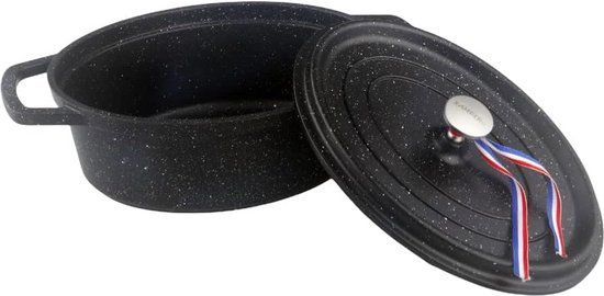 KAMBERG Kamberg - Stoofpan Ø 26 Cm Ovaal - Gegoten Aluminium Steencoating - Zwart - Inductie