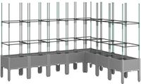 vidaXL Plantenbak met latwerk 200x160x142,5 cm polypropeen lichtgrijs