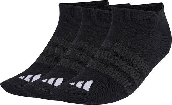 Adidas Thin&Light Sokken Senior (3-pack) Zwart Unisex Katoenmix Maat 36-41