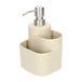 Icecat Distributeur de savon - 2 supports, céramique et inox, beige moucheté