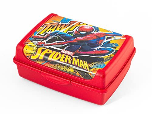 Home Spiderman Power Marvel Porta Pranzo Bimbo, Porta Merenda in Plastica, Lunch Box, BPA Free, 17x13cm