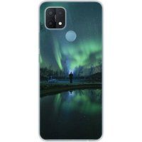 Oppo Bedrukt siliconen hoesje compatibel met Oppo A15 Aurores boreales
