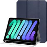 Selected by GSMpunt.nl Apple iPad Mini 6 / 7 Hoes Luxe Tri-Fold Book Case Kunst Leer Blauw