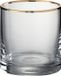 J-Line Glas Rand Cilinder - Glas - Transparant/Goud - 6 stuks
