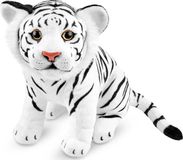 BRUBAKER Tiger knuffeldier, 30 cm, wit
