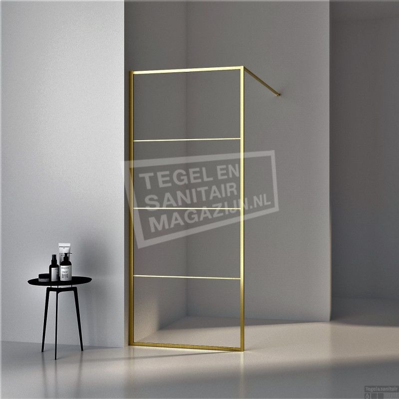 Gradara FFF Full frame Geborsteld Messing Goud (90x200 cm) met frame en 8 mm NANO