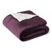 Amazon Basics Omkeerbare Sherpa Fleece Bank Deken, 127 x 152 cm, Paars (Plum)