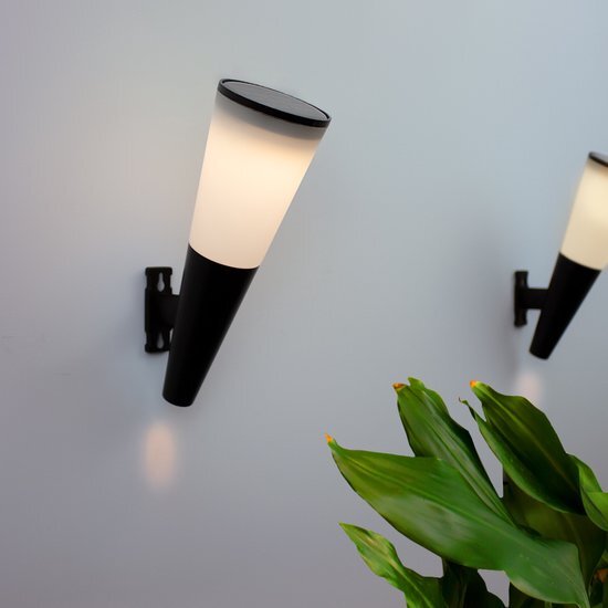 LedKoning Solar wandlamp 'Torch' - Set van 2 - Buitenlamp op zonne-energie