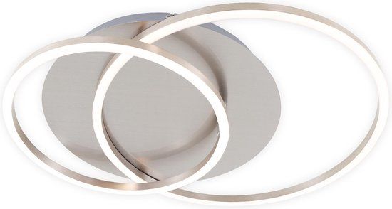 Briloner Leuchten FRAME Plafondlamp - LED - 40W - Dimbaar - Draaibaar - Mat Nikkel - Ø 30cm