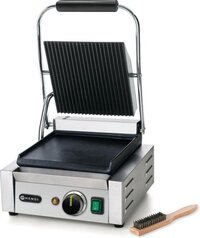 Hendi Contactgrill (geribd/glad) enkel