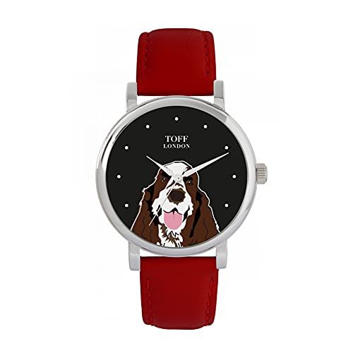 Toff London Bruin Wit Cocker Spaniel Hoofd Hondenhorloge - 5059656645023