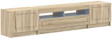 vidaXL meuble TV LED UTRECHT 3 pièces Sonoma Chêne Bois transformé