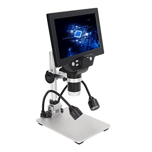 Aeun Digitale Elektronische Microscoop, 1080P 12MP Microscoop 7 Inch LCD-scherm 8 LED-verlichting 1200X Vergroting 2500mAh met Oplaadkabel voor Wetenschappelijk Onderzoek