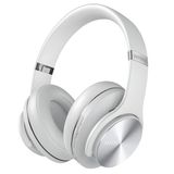 DOQAUS Over-ear hoofdtelefoon met bluetooth en microfoon, 90 uur speeltijd, BT5.3, 3 EQ-modi, opvouwbaar en draadloos, met hifi-stereo-basgeluid, zachte oorschelpen, voor pc en mobiele telefoon, wit