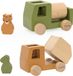 Trixie Jouets en bois - Véhicules de construction - Voiture jouet - Camion - Avec animaux - Pour garçons et filles – Bois FSC®