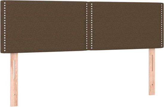 vidaXL Hoofdbord - Stof - Donkerbruin - 144x5x78/88 cm