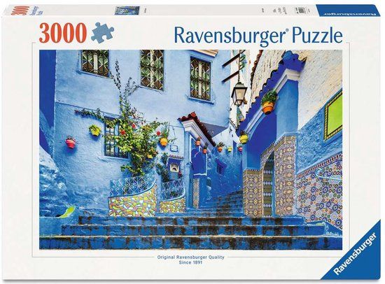 Ravensburger Legpuzzel 3000 Stukjes - Marokko in Blauw