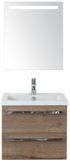 BES LED Seville Badmeubelset 60 cm - Tabacco - Keramische Wastafel Wit Djazz met Sence Spiegel