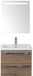 BES LED Seville Badmeubelset 60 cm - Tabacco - Keramische Wastafel Wit Djazz met Sence Spiegel