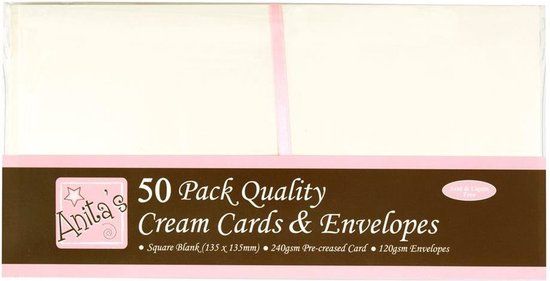 Anita's DoCrafts Square Cards & Envelopes Cream