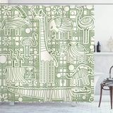 ABAKUHAUS douchegordijn – boeket – 175x200 cm – varen groen